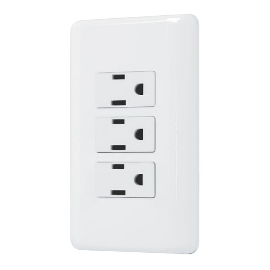 Placa armada con 3 contactos, Volteck Basic Caja con 10, 25082