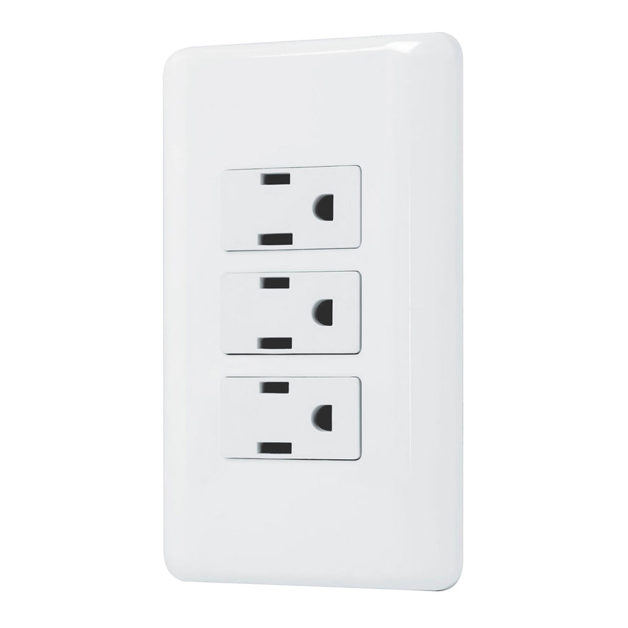 Placa armada con 3 contactos, Volteck Basic Caja con 10, 25082