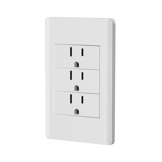 Placa armada blanca 3 contactos 1 módulo, Lisboa, Volteck Caja con 3, 47970