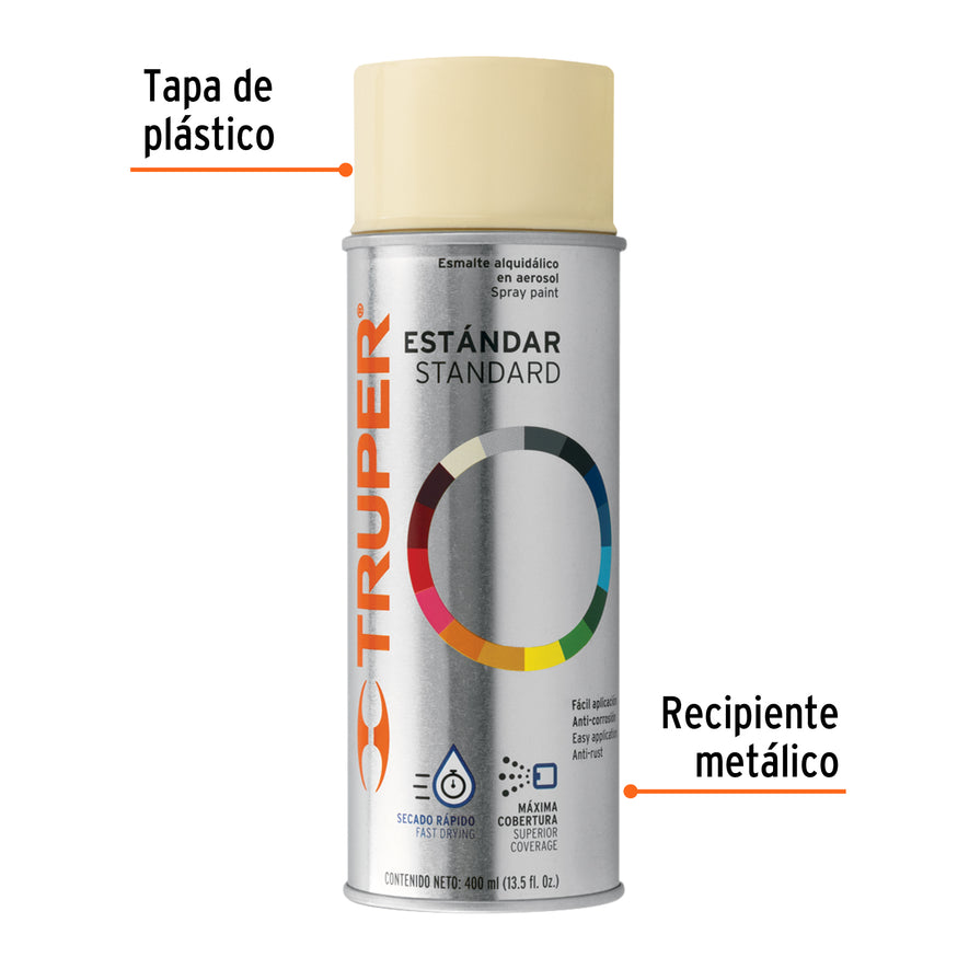 Pintura en aerosol, marfil, bote tradicional, 400 ml Caja con 6, 102828