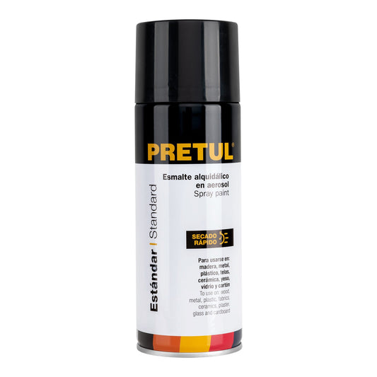 Pintura en aerosol, negro mate, 400 ml, Pretul Caja con 4, 27172
