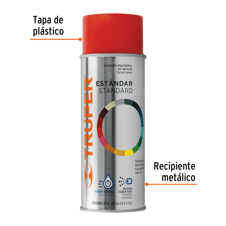 Pintura en aerosol, rojo, bote tradicional, 400 ml Caja con 6, 102825