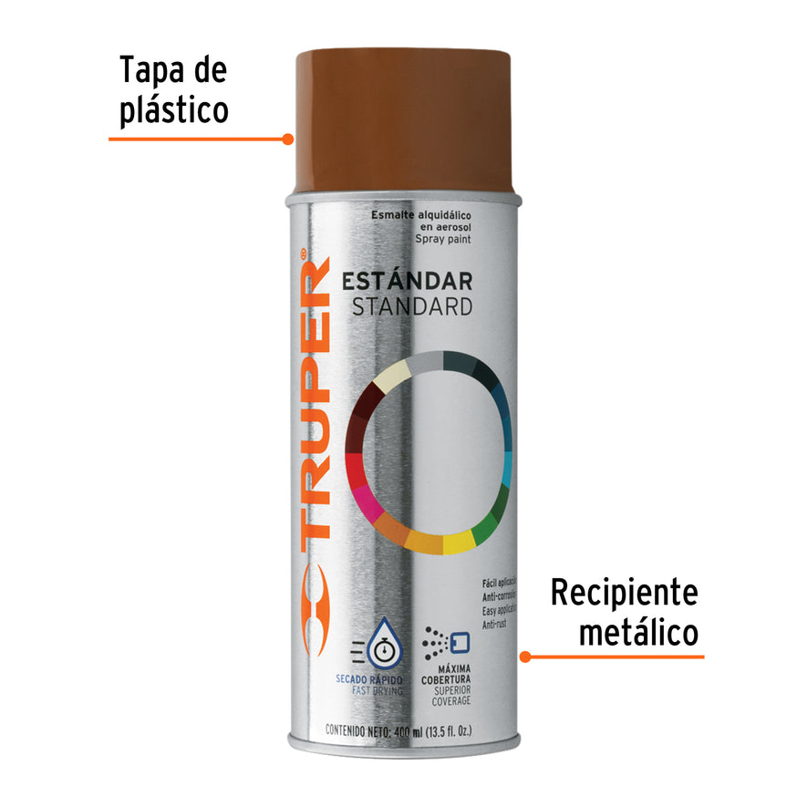 Pintura en aerosol, tabaco, bote tradicional, 400 ml Caja con 6, 102835