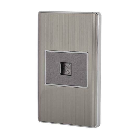 Placa armada acero inox 1 toma para teléfono 1.5 mód, Lisboa Caja con 3, 47844