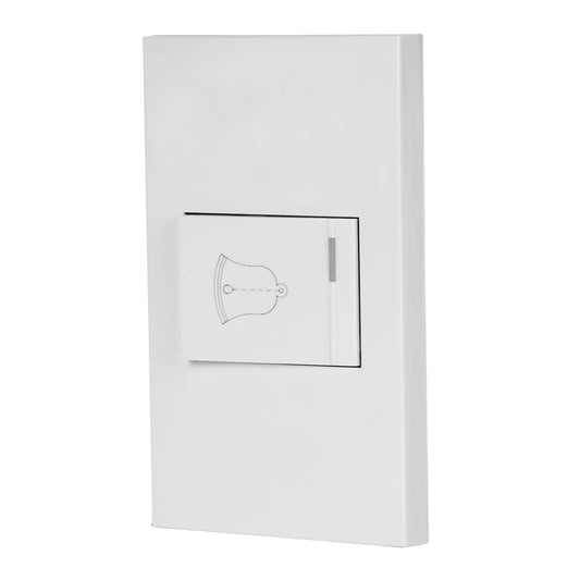 Placa armada 1 interruptor de timbre,1.5mod, Española,blanco Caja con 3, 45604