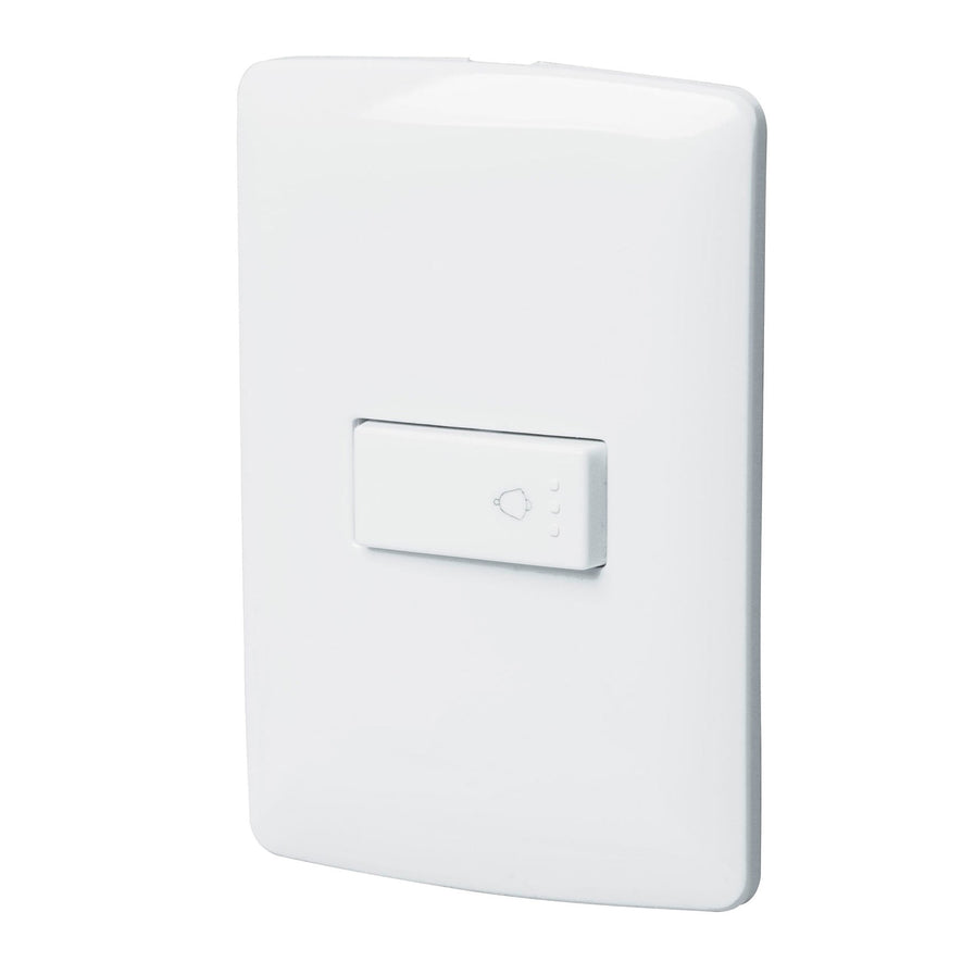 Placa armada con timbre, blanco, línea Italiana., Volteck Caja con 3, 46465