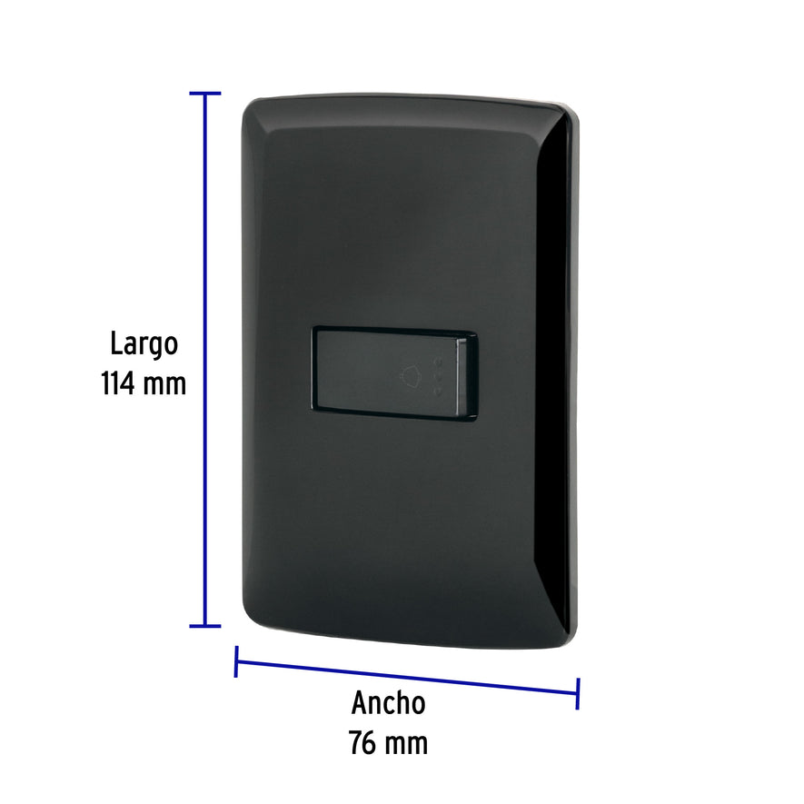 Placa armada con timbre, negro, línea Italiana, Volteck Caja con 3, 47601