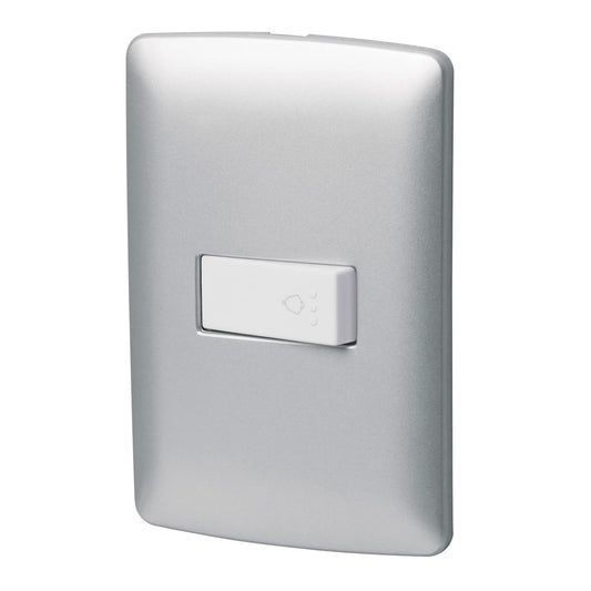 Placa armada con timbre, plata, línea Italiana, Volteck Caja con 3, 46484