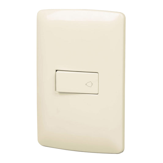 Placa armada con timbre, marfil, línea Italiana, Volteck Caja con 3, 48671