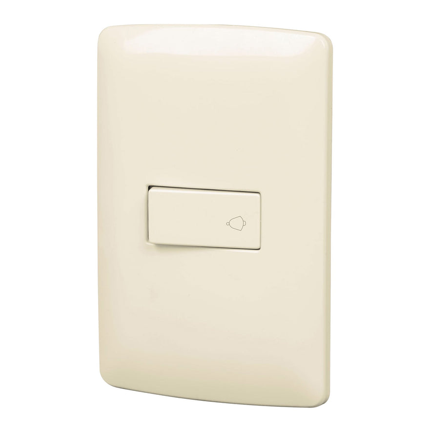 Placa armada con timbre, marfil, línea Italiana, Volteck Caja con 3, 48671