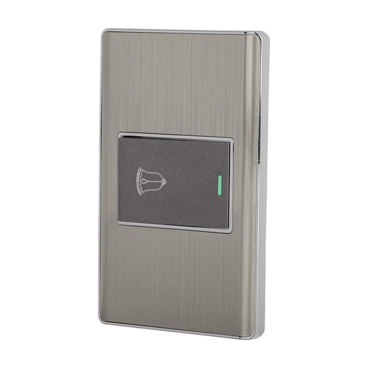 Placa armada acero 1 interruptor de timbre 1.5 mód, Lisboa Caja con 3, 47843