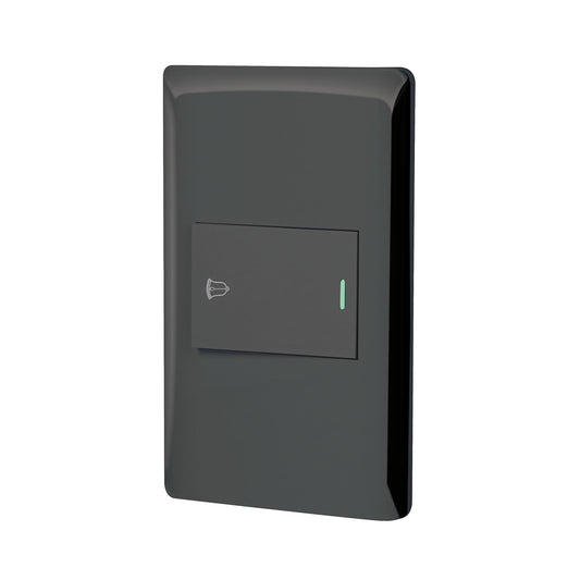 Placa armada negra 1 interruptor de timbre 1.5 mód, Lisboa Caja con 3, 47896