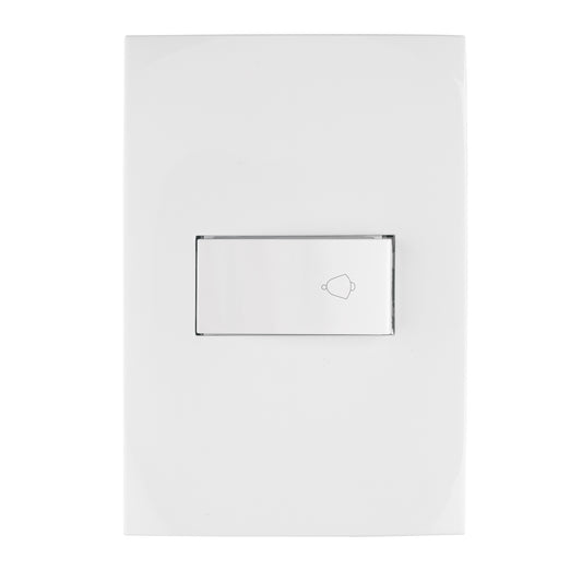 Placa armada con timbre, línea Oslo, color blanco, Volteck Caja con 3, 46498