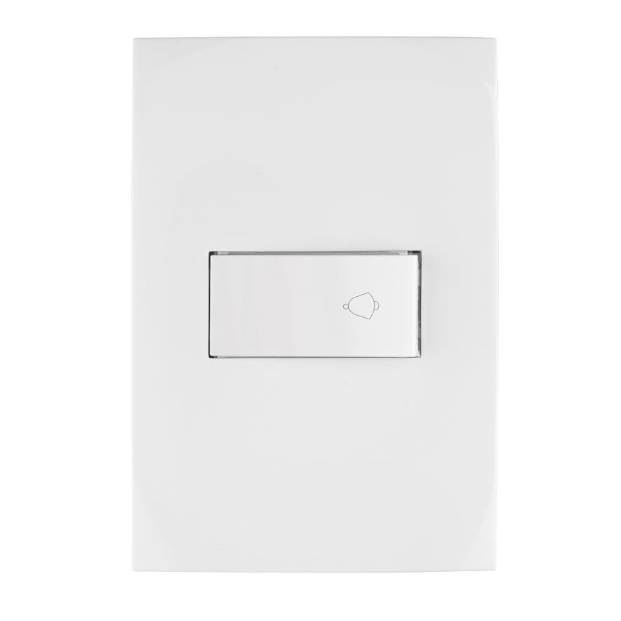 Placa armada con timbre, línea Oslo, color blanco, Volteck Caja con 3, 46498