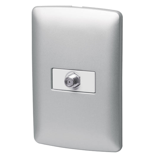 Placa armada con conexión para TV, plata, línea Italiana Caja con 3, 46485