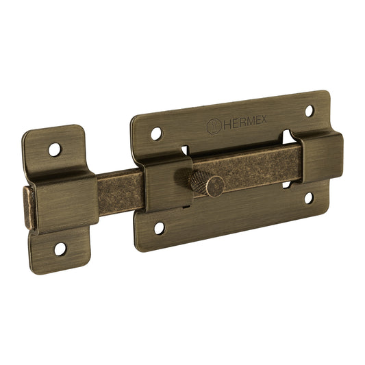 Pasador de barra plana 4', latón antiguo, Hermex Caja con 6, 47927