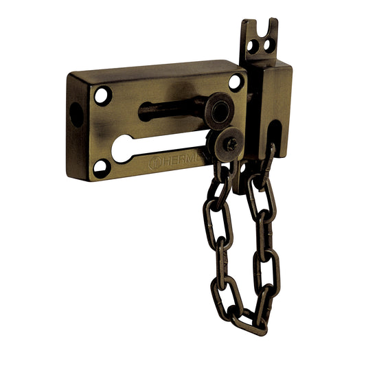 Pasador con cadena para puerta, acabado latón antiguo Caja con 6, 43708