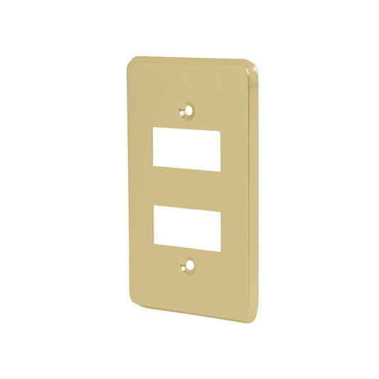 Placa 2 módulos, de aluminio, línea Económica, Volteck Caja con 12, 46436