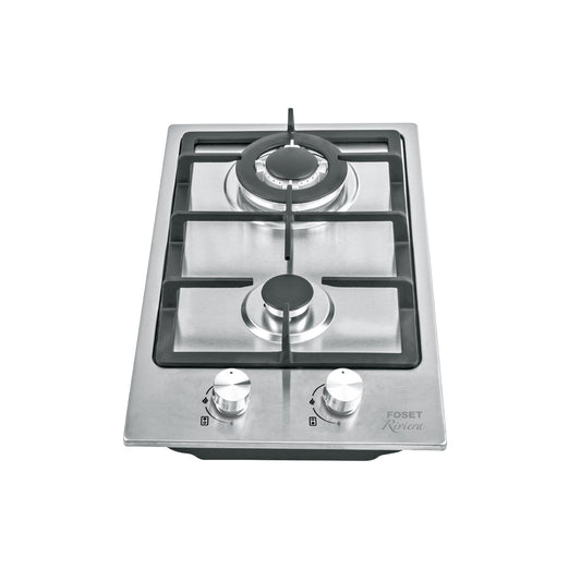 Parrilla gas empotrable 30cm, 2 quem, acero inox, Riviera, 48320