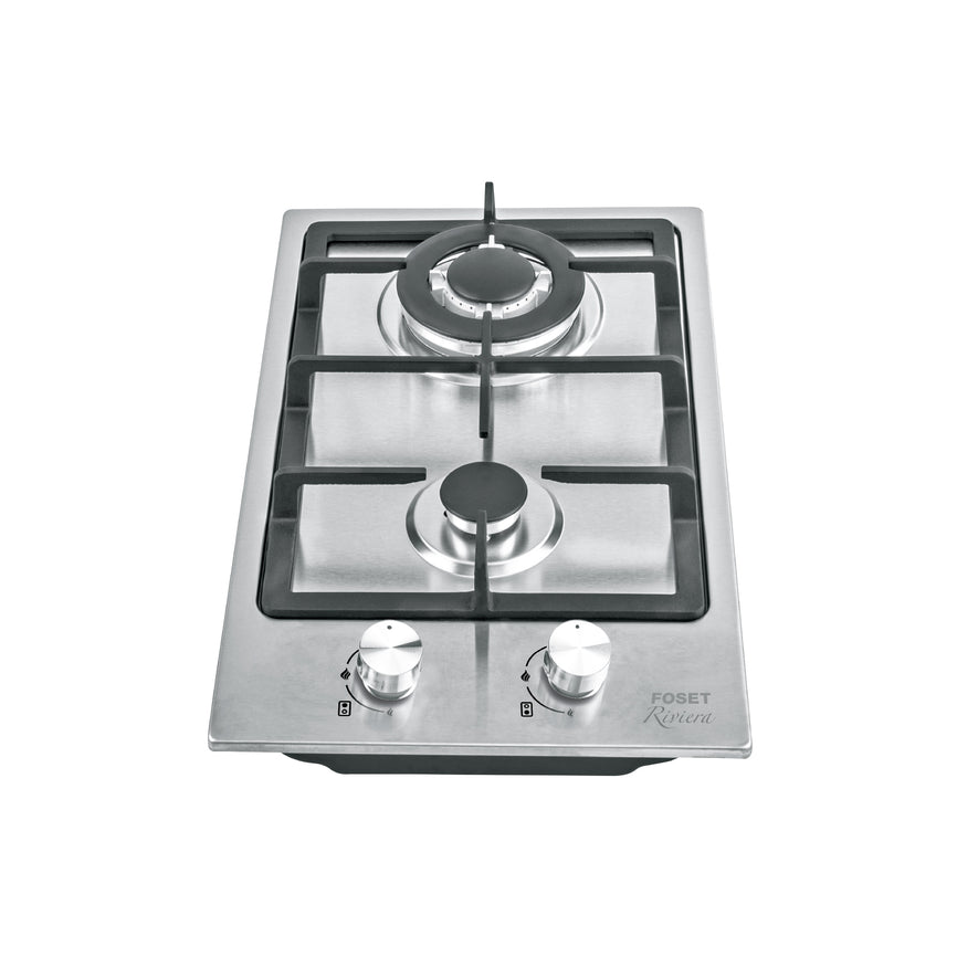 Parrilla gas empotrable 30cm, 2 quem, acero inox, Riviera, 48320