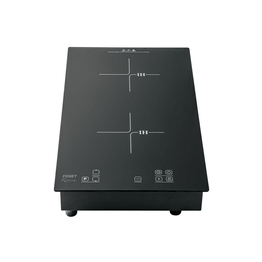 Parrilla inducción empotrable 30cm, 2 quem, vidrio, Riviera, 46917