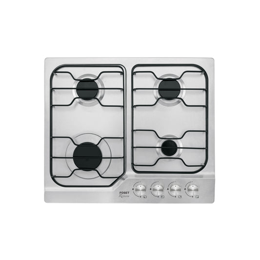 Parrilla gas empotrable 60cm, 4 quem, inox, esmalte, Foset, 45508