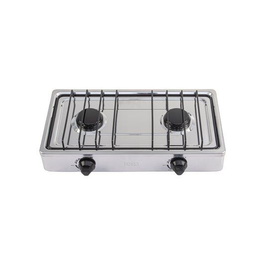 Parrilla de gas de sobreponer,2 quemadores, inox, FOSET AERO, 45666