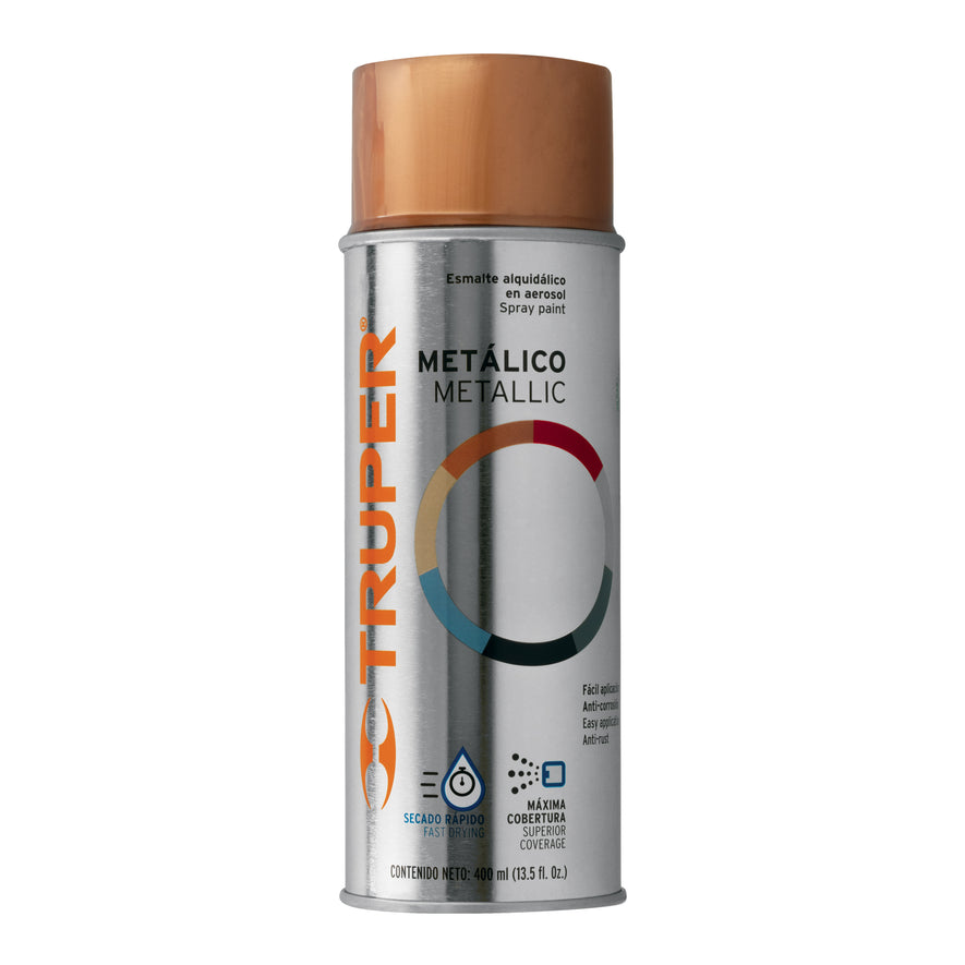Pintura en aerosol, cobre metálico, bote tradicional, 400 ml Caja con 6, 102846
