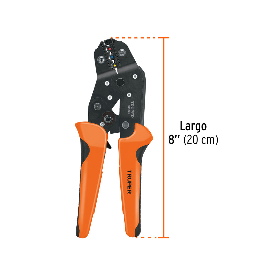 Kit de crimpadora y 500 terminales con aislamiento, Truper, 103328