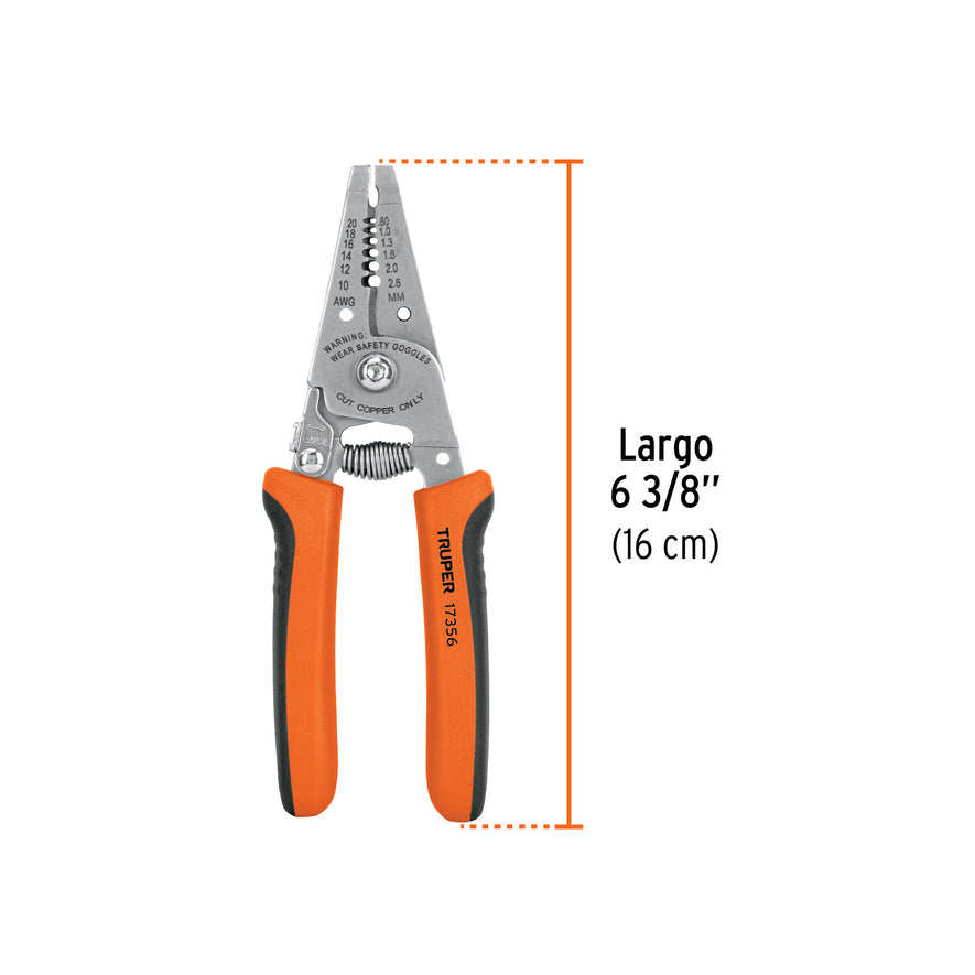 Pinza 6' pela cables, 26 a 16 AWG, TRUPER Caja con 6, 17356