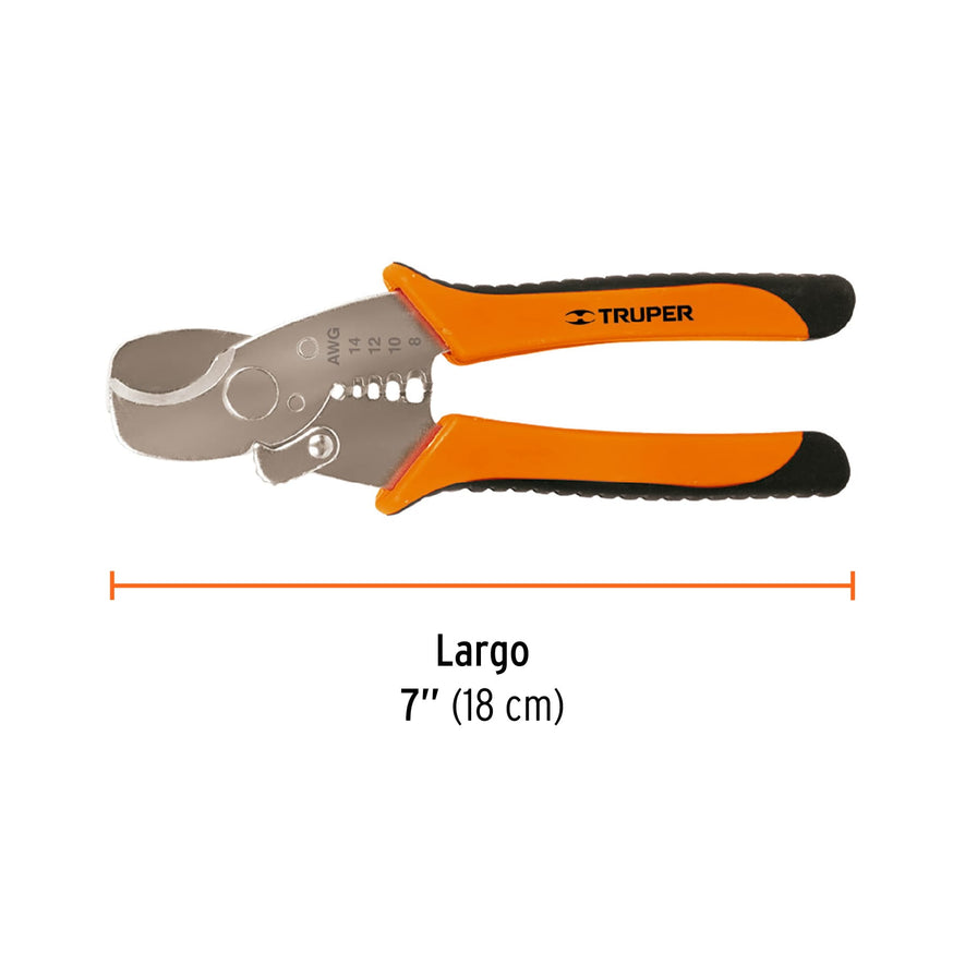 Pinza profesional 7' pela cables y corta cables, 14 a 8 AWG Caja con 6, 17378