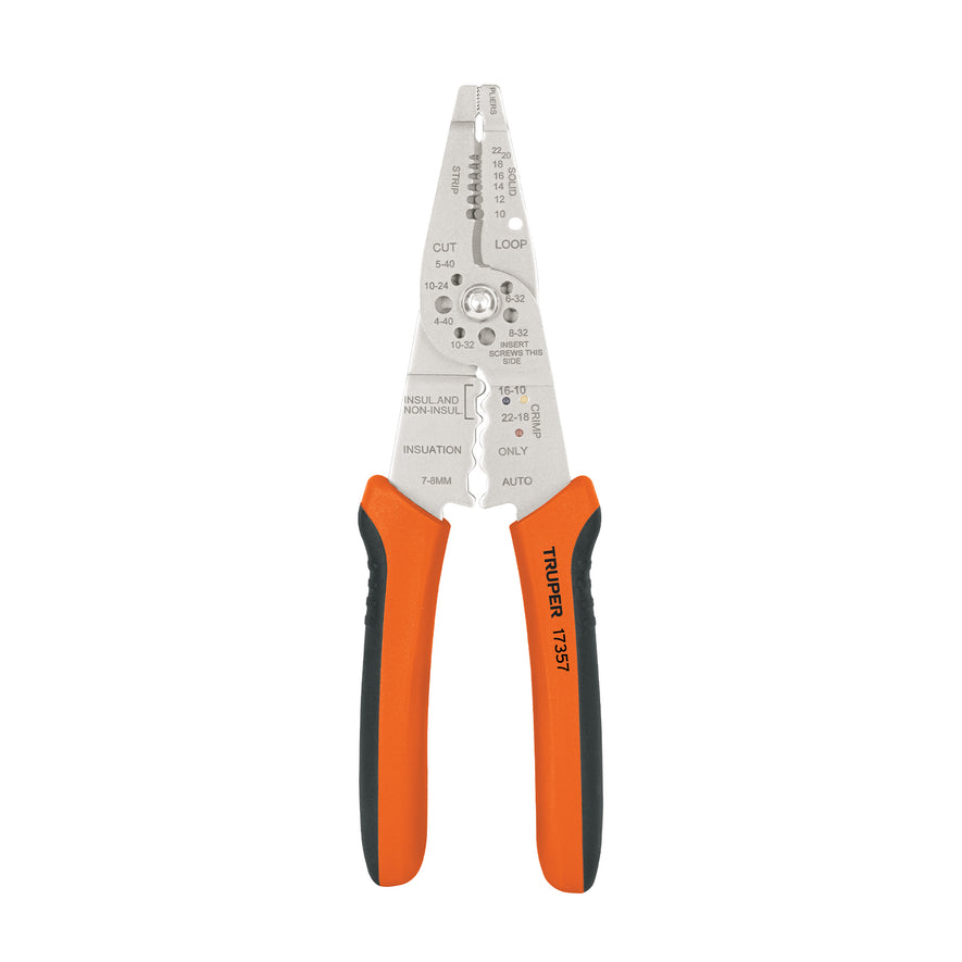 Pinza 8' pela cables, 24 a 12 AWG, TRUPER Caja con 6, 17357