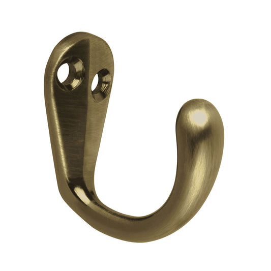 Gancho sencillo tipo perchero, latón antiguo, Hermex Caja con 12, 48351