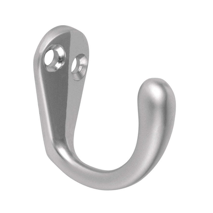 Gancho sencillo tipo perchero, cromo mate, Hermex Caja con 12, 48352