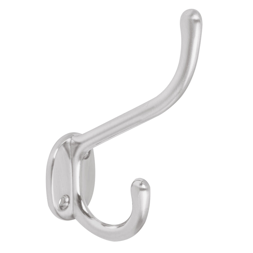 Gancho doble largo y corto tipo perchero, cromo mate, Hermex Caja con 12, 43912