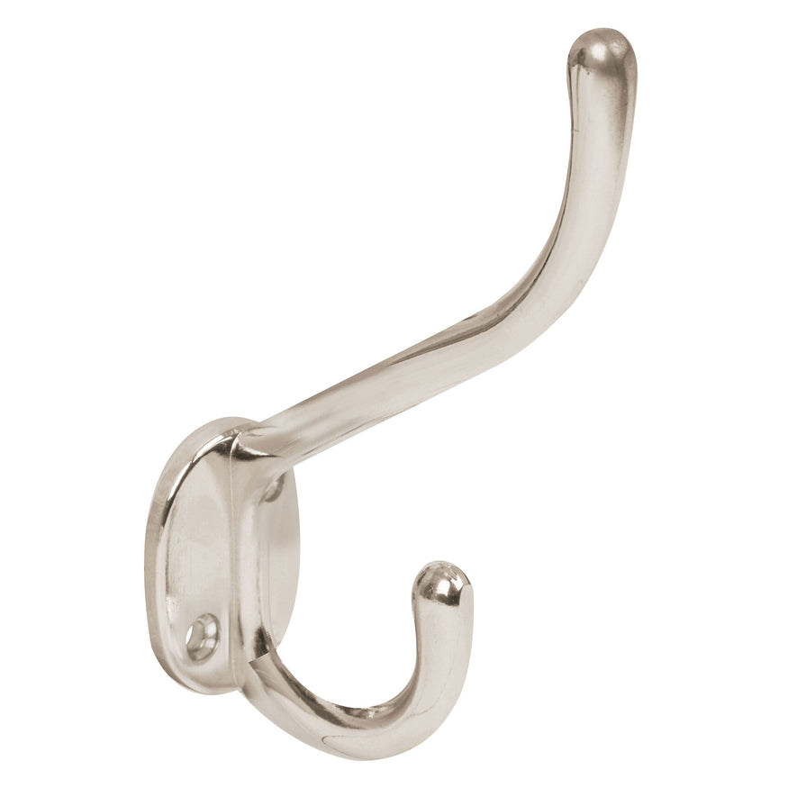 Gancho doble largo y corto tipo perchero, niquel satinado Caja con 12, 43910