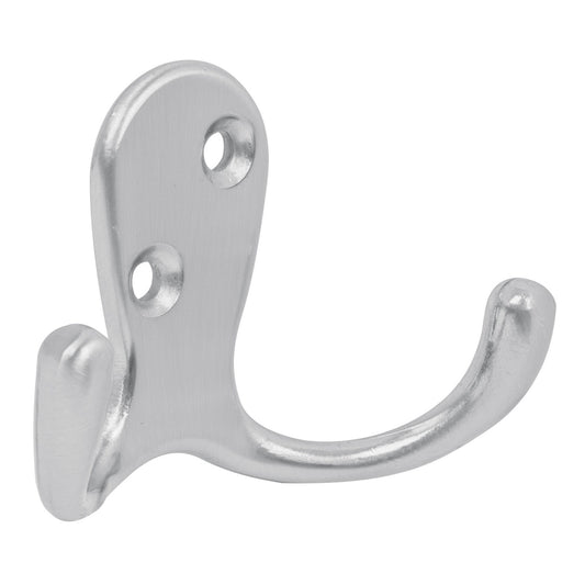 Gancho doble tipo perchero, cromo mate, Hermex Caja con 12, 43913