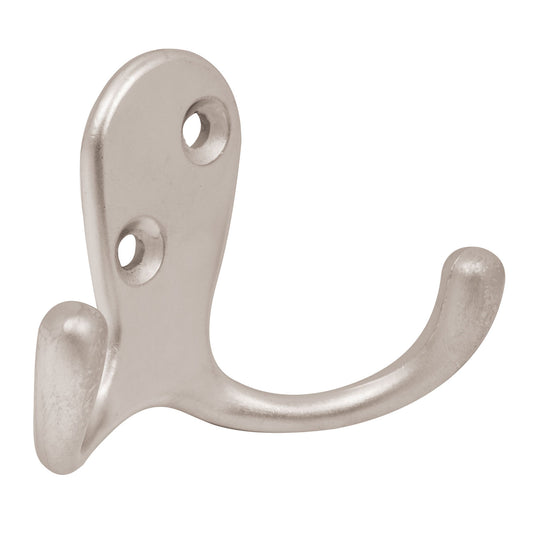 Gancho doble tipo perchero, niquel satinado, Hermex Caja con 12, 43911