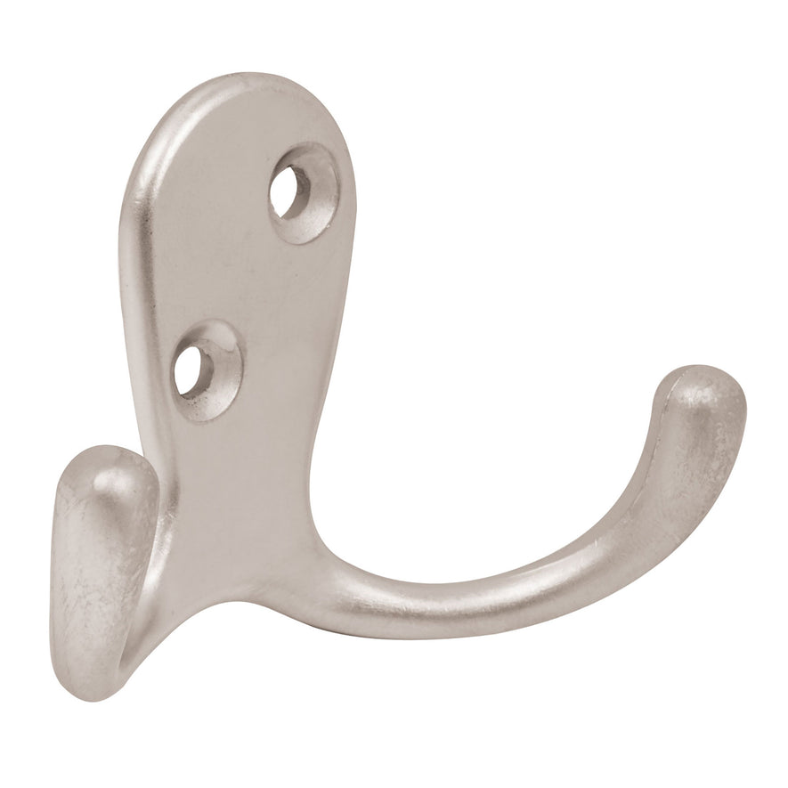 Gancho doble tipo perchero, niquel satinado, Hermex Caja con 12, 43911