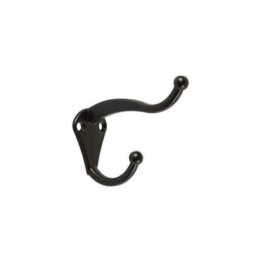 Gancho doble largo y corto tipo perchero, chico, negro Caja con 12, 46549