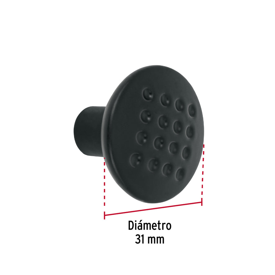 Perilla estilo 'Contempo' acabado negro, Hermex Caja con 12, 45650