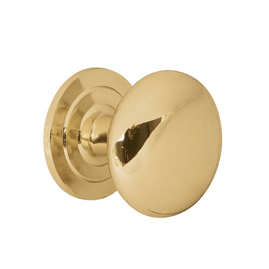 Perilla metálica estilo 'Arco', latón brillante, Hermex Caja con 12, 43810