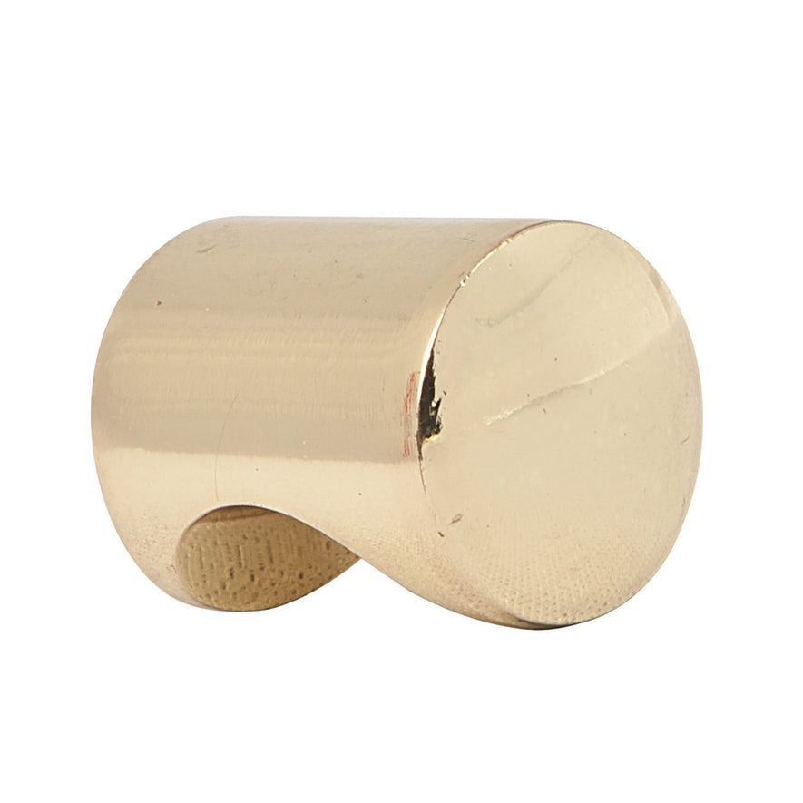 Perilla metálica estilo 'Cilindro', latón brillante, Hermex Caja con 12, 43808