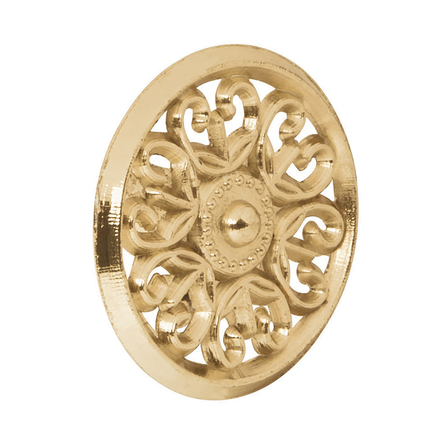 Perilla metálica estilo 'Colonial', acabado latón brillante Caja con 12, 43816