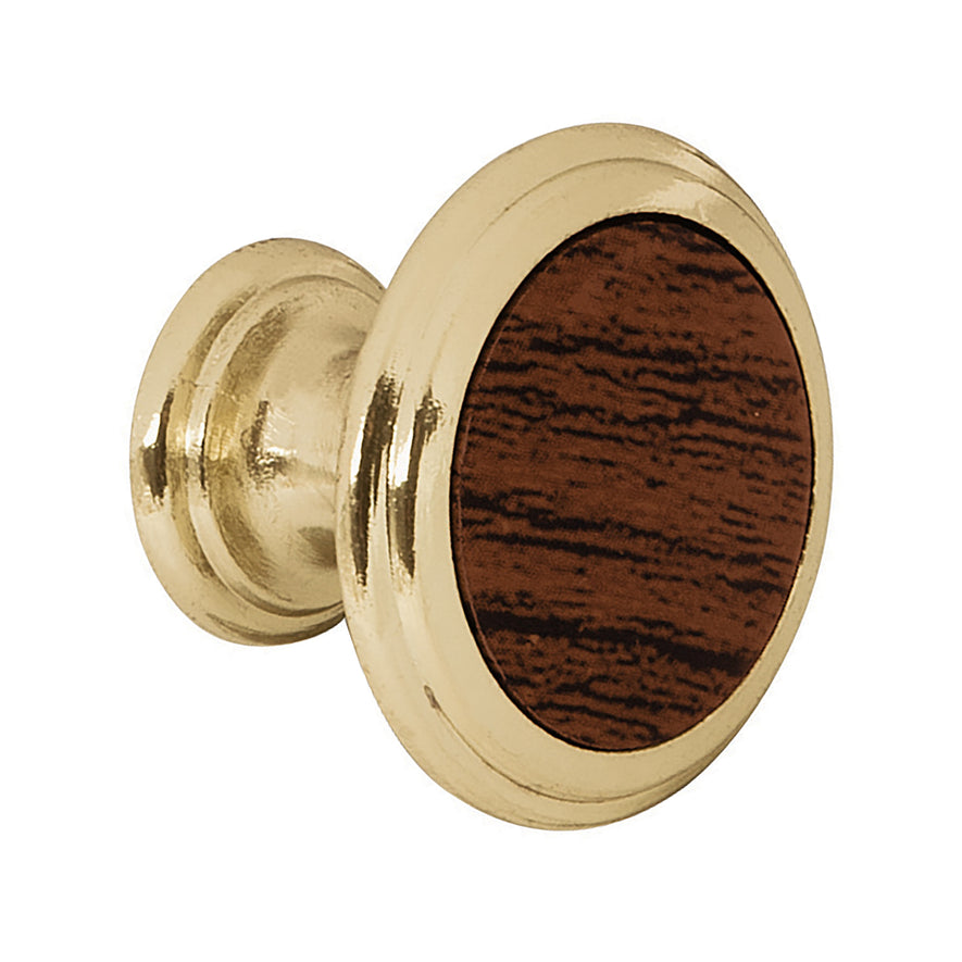 Perilla metálica acabado latón brillante, inserto cerámico Caja con 12, 43814