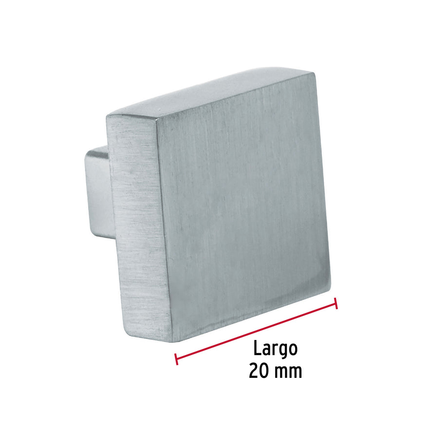 Perilla metálica estilo 'Andamio' acabado níquel satinado Caja con 12, 43900