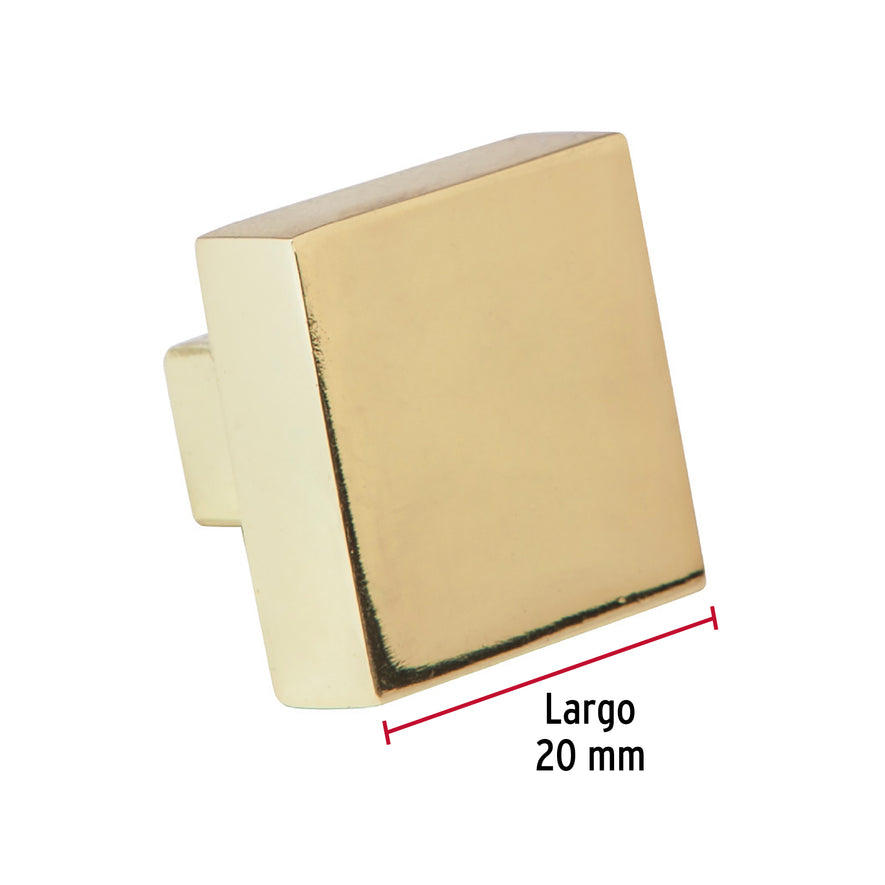 Perilla metálica estilo 'Andamio' acabado latón brillante Caja con 12, 43905