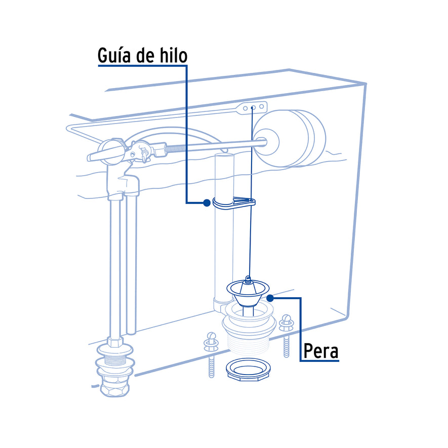 Pera 2' para tanque WC, Foset Caja con 12, 49339