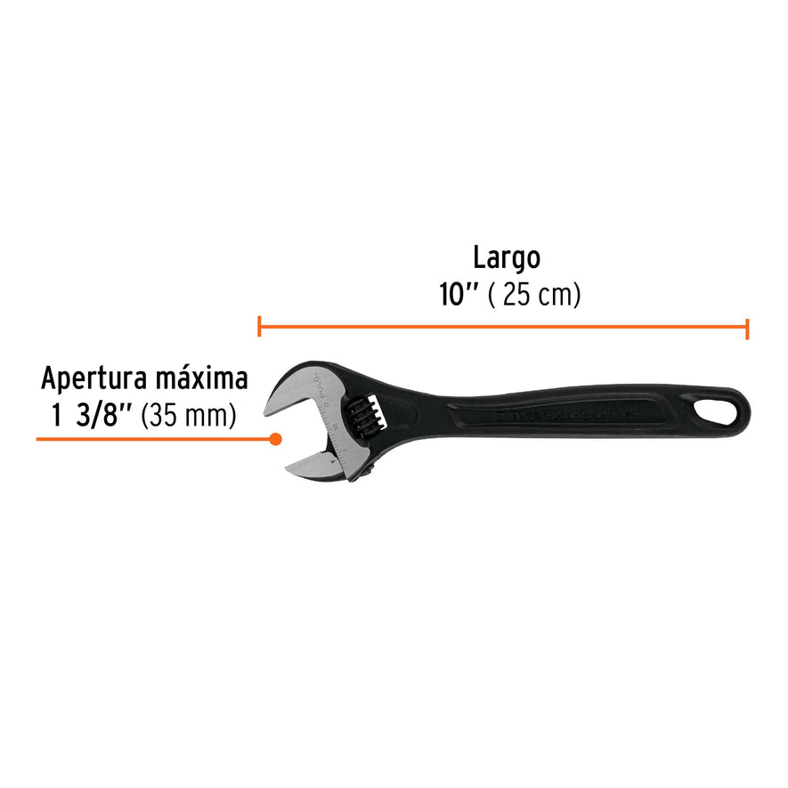 Llave ajustable (perico) 10' profesional pavonada, Expert Caja con 6, 15502
