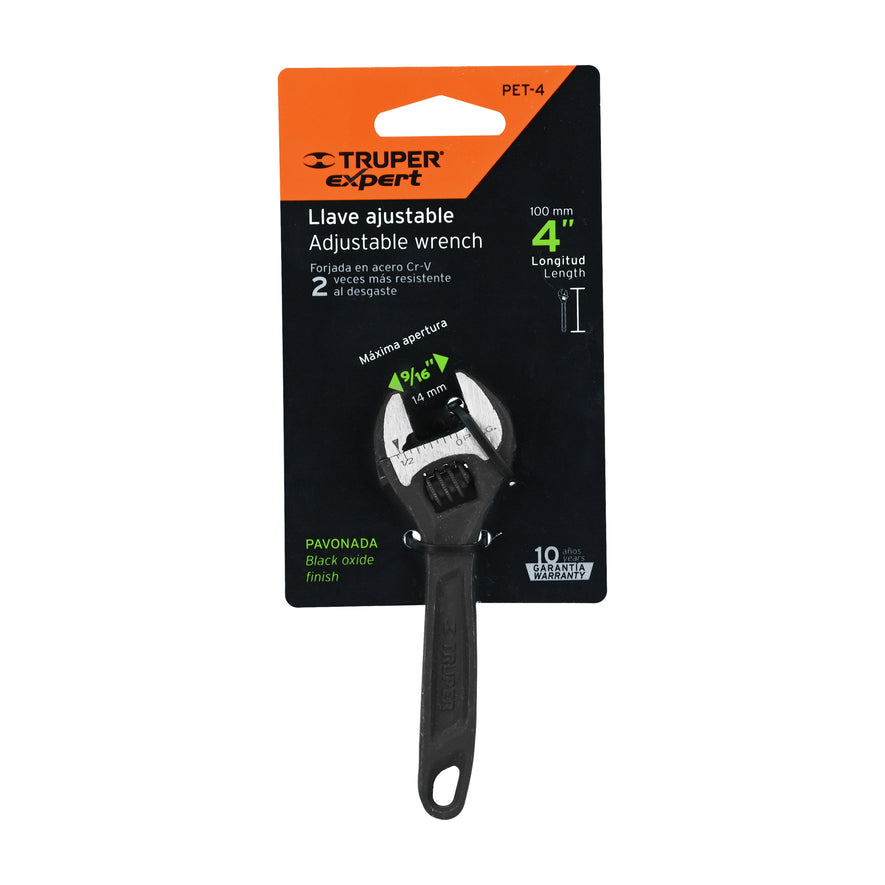 Llave ajustable (perico) 4' profesional pavonada, Expert Caja con 6, 15497